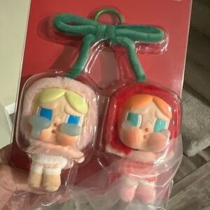Cute Cherry Plush Keychain Set